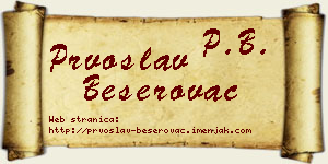 Prvoslav Beserovac vizit kartica